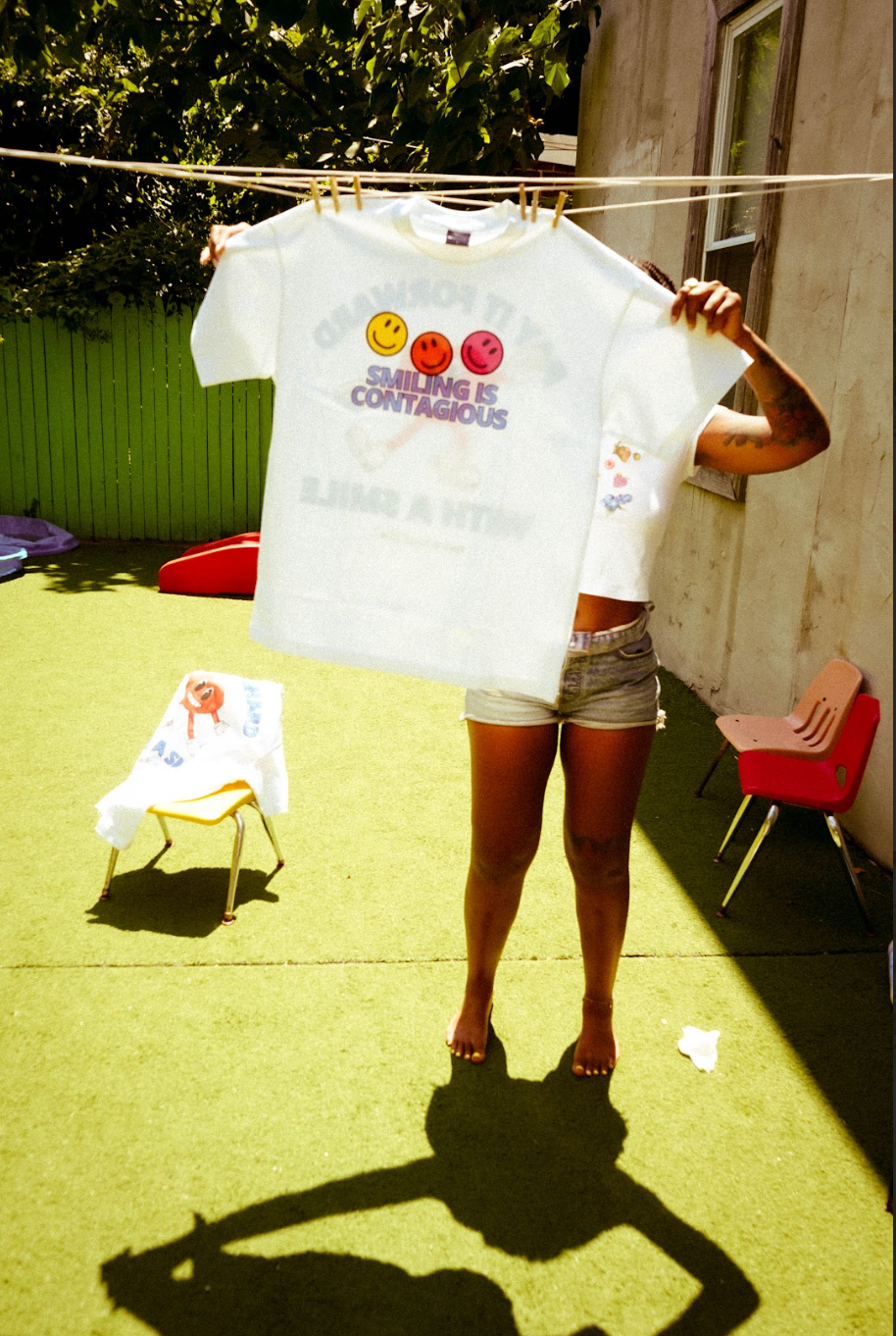 Smiling Is Contagious Positive Propaganda Tee - NOT A BAD LIFE 💐