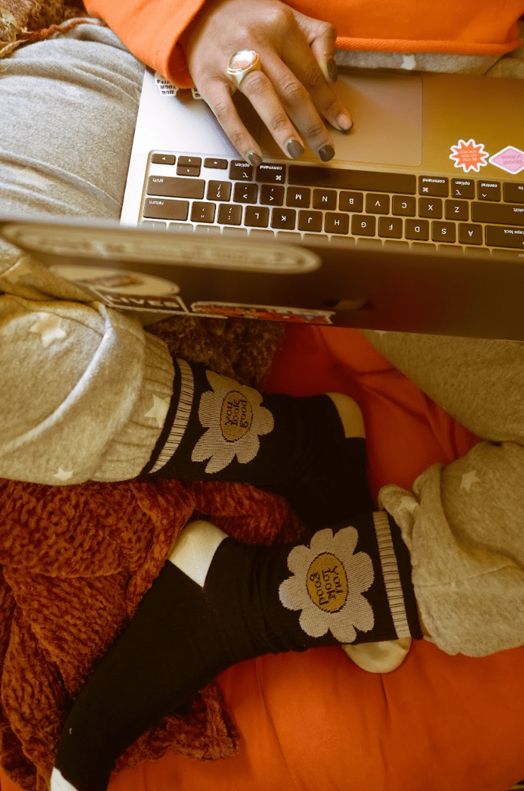 You Look Good Flower Crew Socks - NOT A BAD LIFE 💐