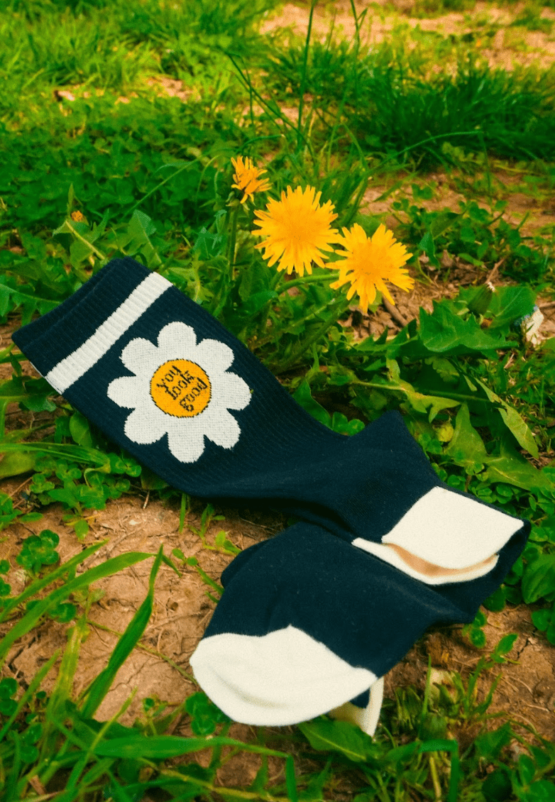 You Look Good Flower Crew Socks - NOT A BAD LIFE 💐