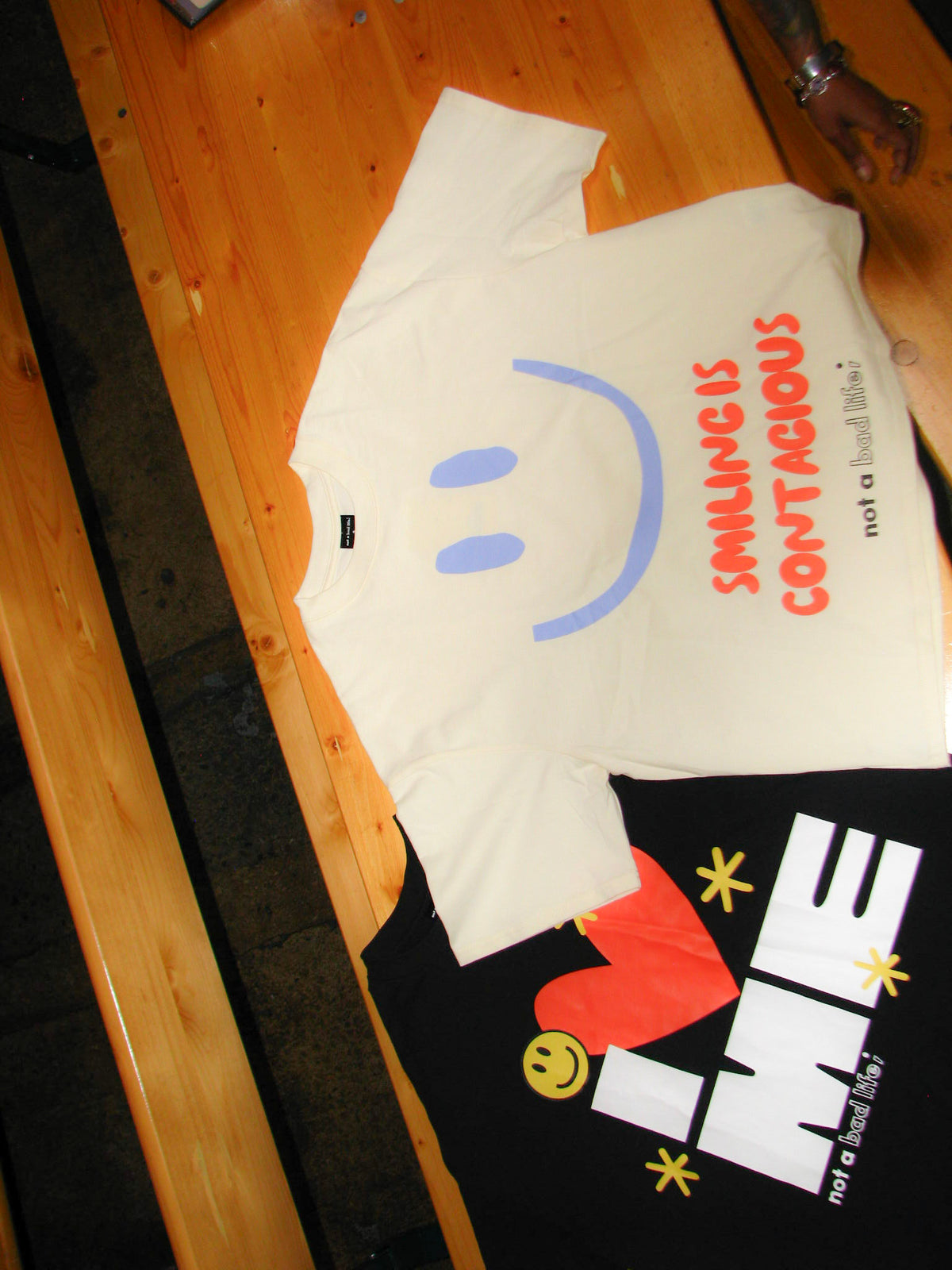 Smiling Is Contagious Oversized Crop Tee
