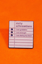 Daily Affirmations Self - Care Enamel Pin - NOT A BAD LIFE 💐 thumbnail