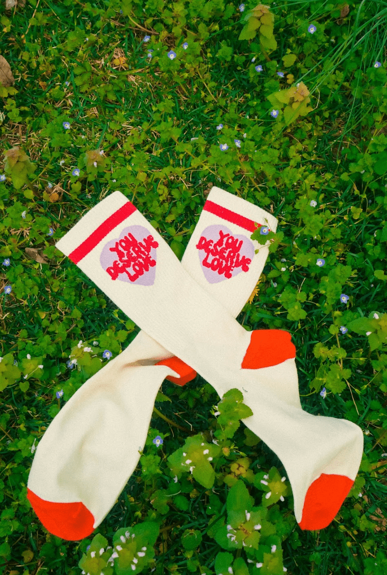 You Deserve Love Crew Socks - NOT A BAD LIFE 💐